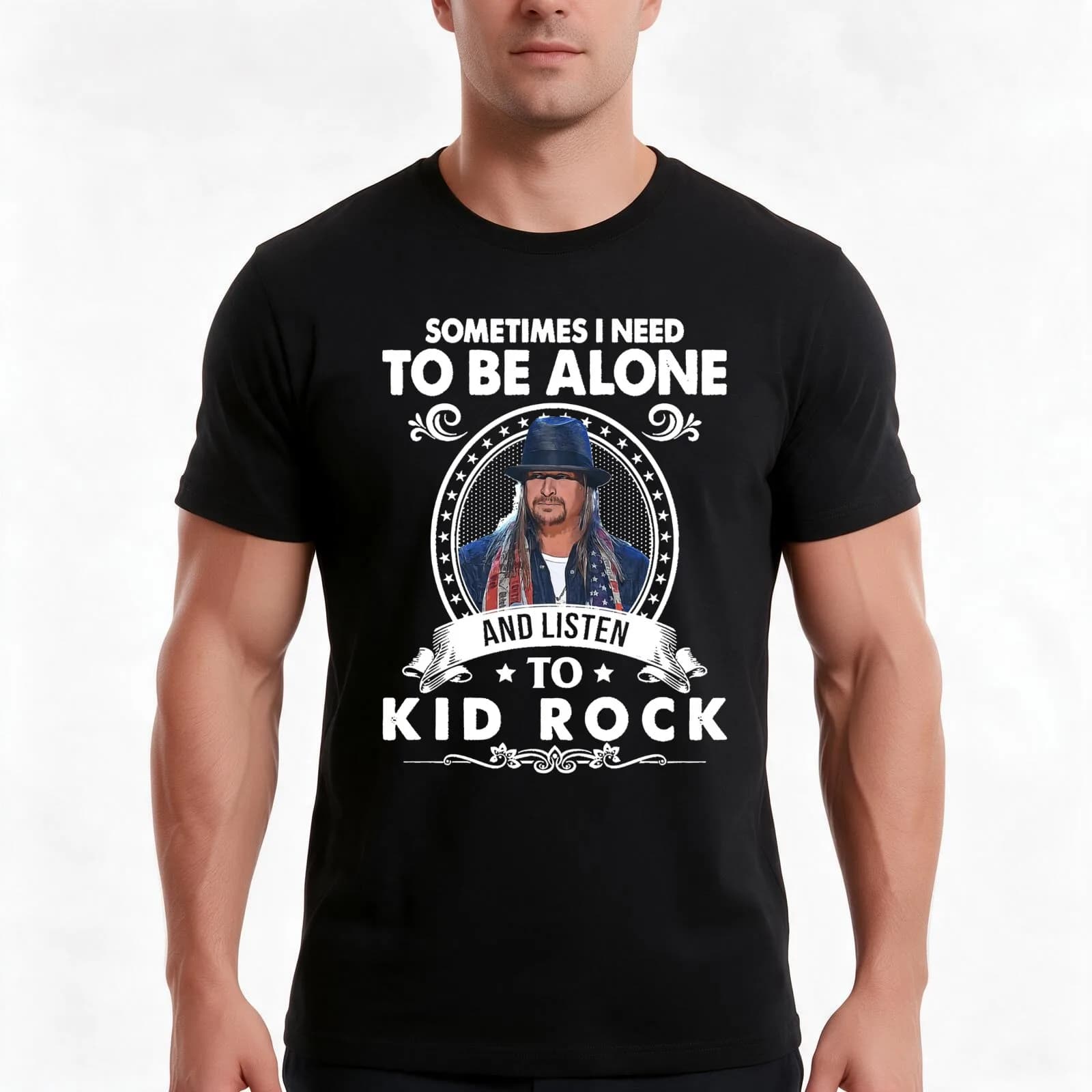 Sometimes I Need To Be Alone And Listen To Kid Rock Classic Essential T-Shirt, Summer Casual Cotton Tee, Vintage Graphic Print