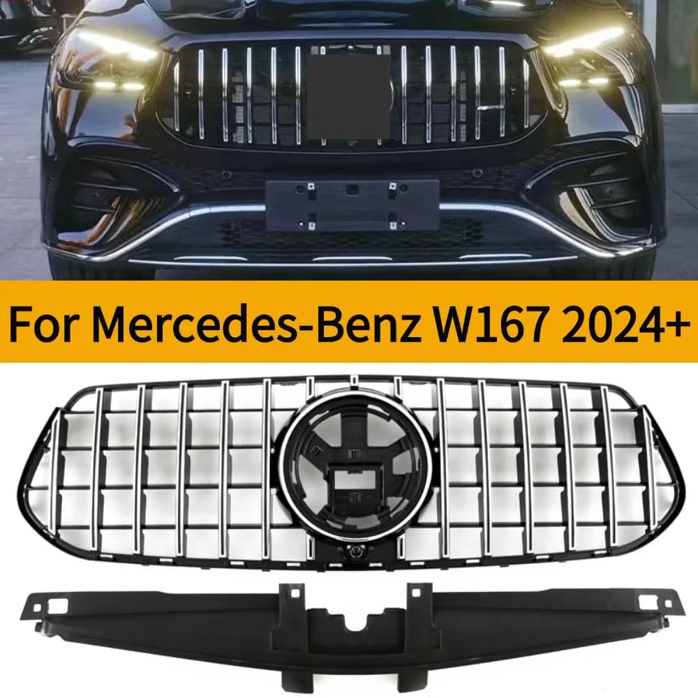 For GLE300 GLE350 GLE400 GLE450d Mercedes-Benz GLE-Class W167 2024+ ABS Plastic GT Style Grille Radiator Replacement