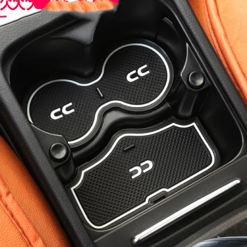 Car Door Groove Mat Cup Holder Pad Storage Box Liner For Volkswagen CC 2010 2011 2012 2013 2014 2015 2016 Interior Accessories