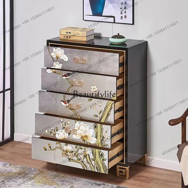 X4 New Chinese chest of drawers, living room, entrance cabinet, storage side cabinet, next to the TV