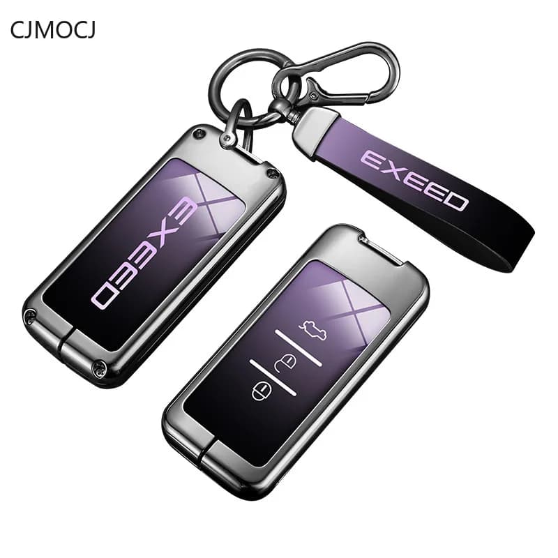 Premium Zinc Alloy Key Cover Case for EXEED Lanyue/Lingyun/TXL/Zhuifeng/Yaoguang/LX - Protective Key Fob Shell Keybag Keychain