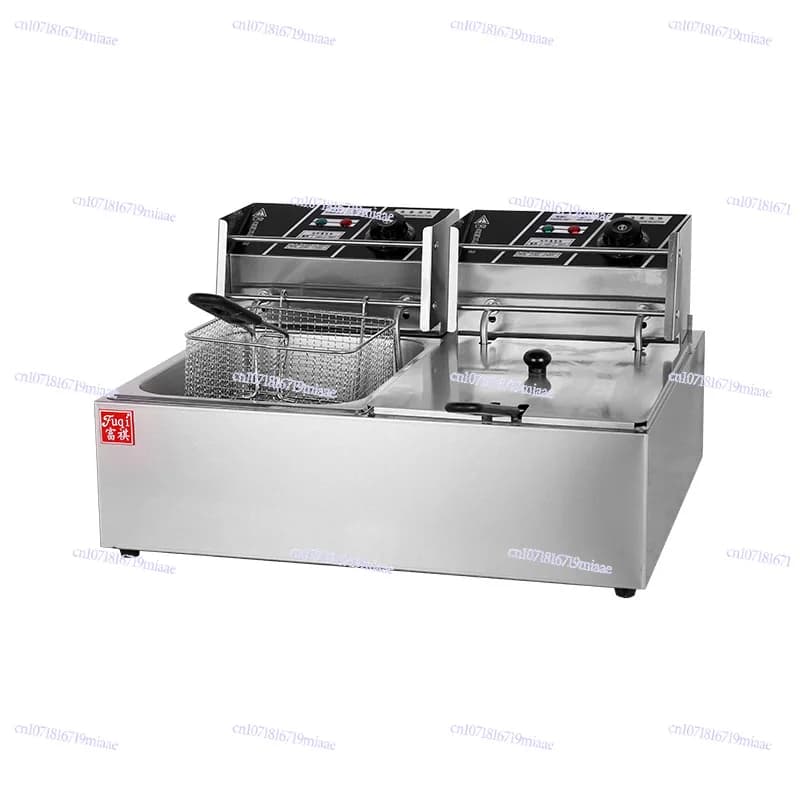 Fryer Fryer Commercial Appliance Desktop Fried Chicken Legs Chicken Wing Fries Thickened Single-Cylinder Double Sieve Electric