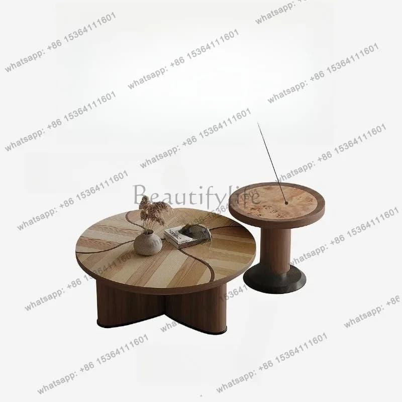 PG Hallway Round Coffee Table Dining Low Nordic Center Coffee Table Art Wood Stolik Kawowy Nowoczesny Living Room Furniture