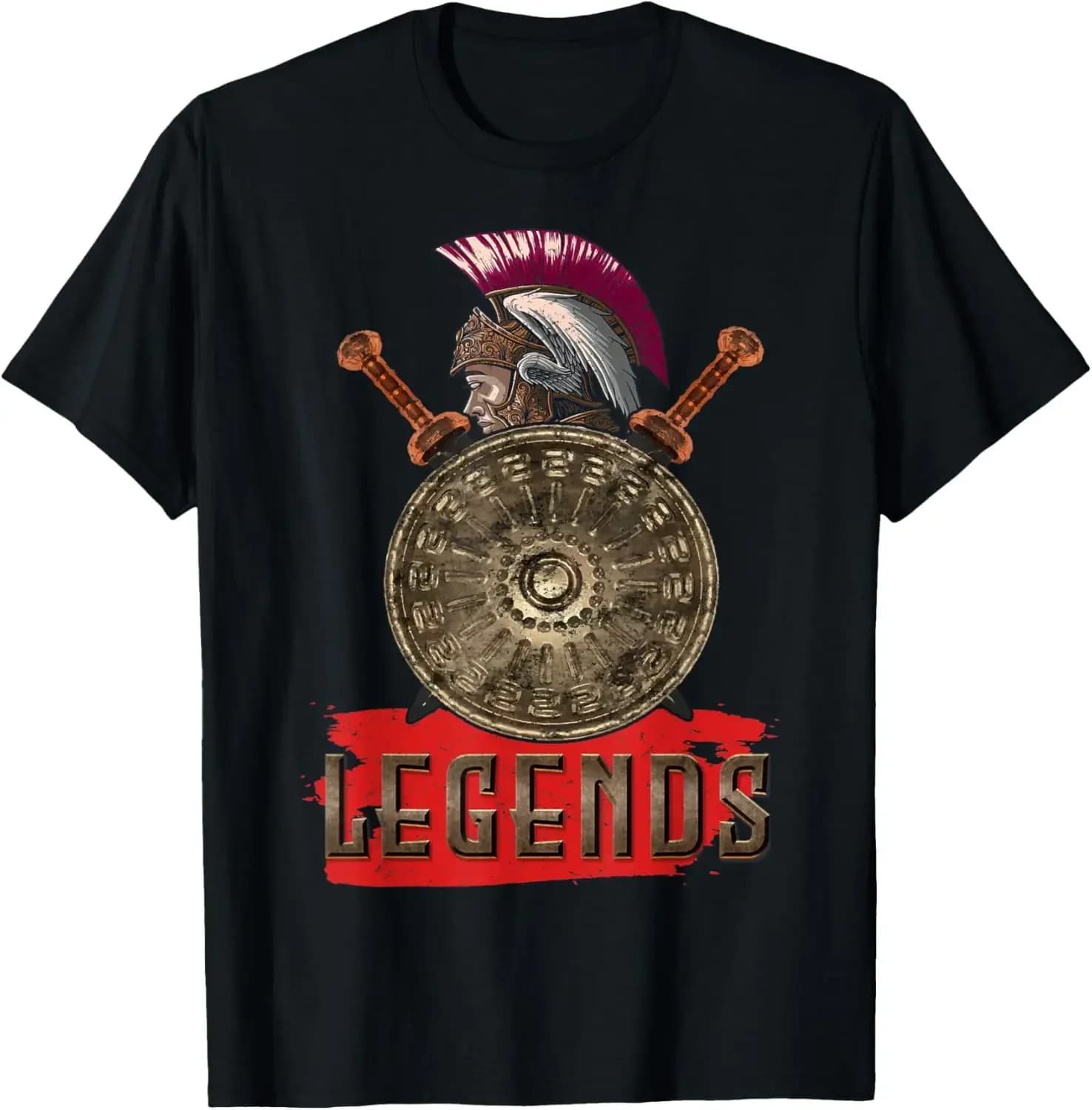 Ancient Greece Spartan Shield and Helmet Sparta Legends T-Shirt 100% Cotton O-Neck Short Sleeve Summer Casual Mens T-shirt