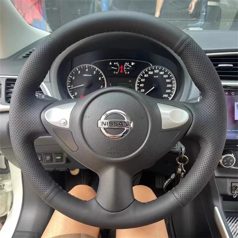 Anti-Slip Leather Braid Car Steering Wheel Cover For Infiniti FX FX35 FX37 FX50 QX70 Nissan Juke 370Z Note (UK) Car Accessories