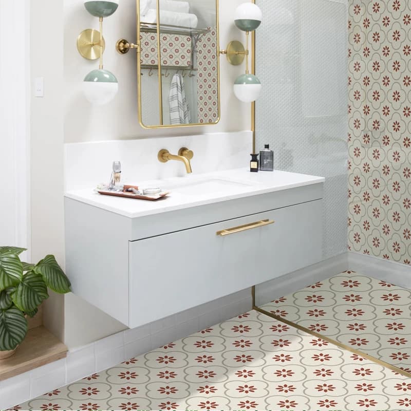 20pcs Waterproof PVC Wall Tile Floor Sticker Home Decor Self-Adhesive Peel and Stick Backsplash Tile Decals for Kitchen Bathroom