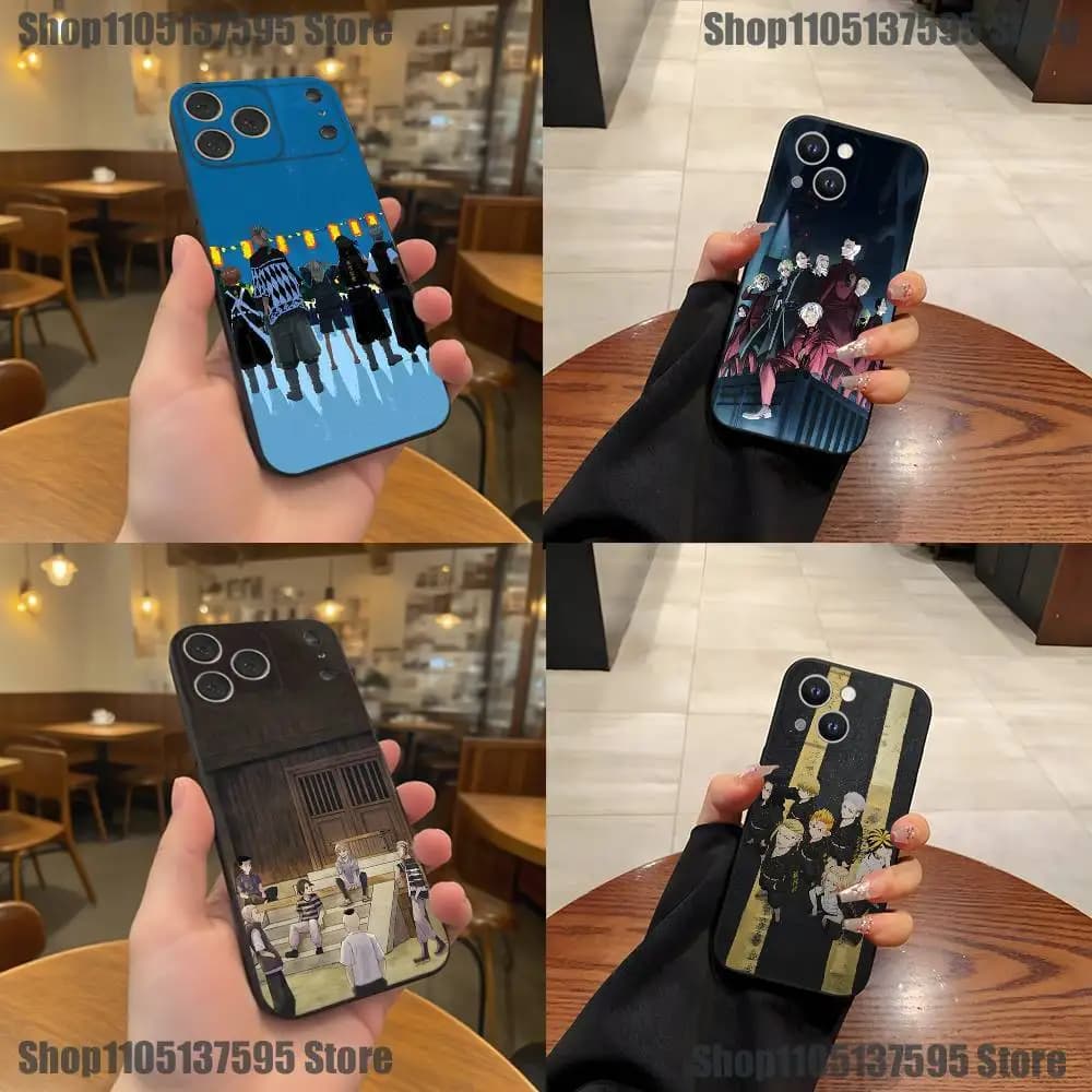 Tokyo Revengers Cool Phone Case For iPhone 17,16,15,14,13,12,11,Pro,XS,Max,XR,Plus,E,SE4,Mini Black Soft Cover