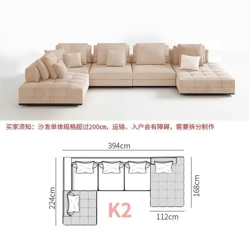 SA-17   cream-colored sofa: modular fabric sofa set for large apartments and villas