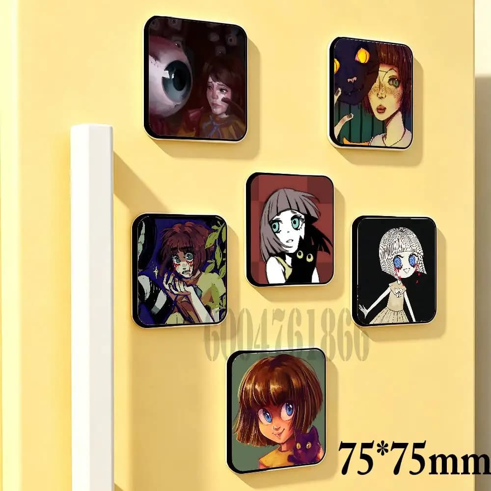 F-Fran Bow 75mm Square Fridge Magnet Cute Refrigerator Magnet Office Cabinet & Home Kitchen Decoration Gift