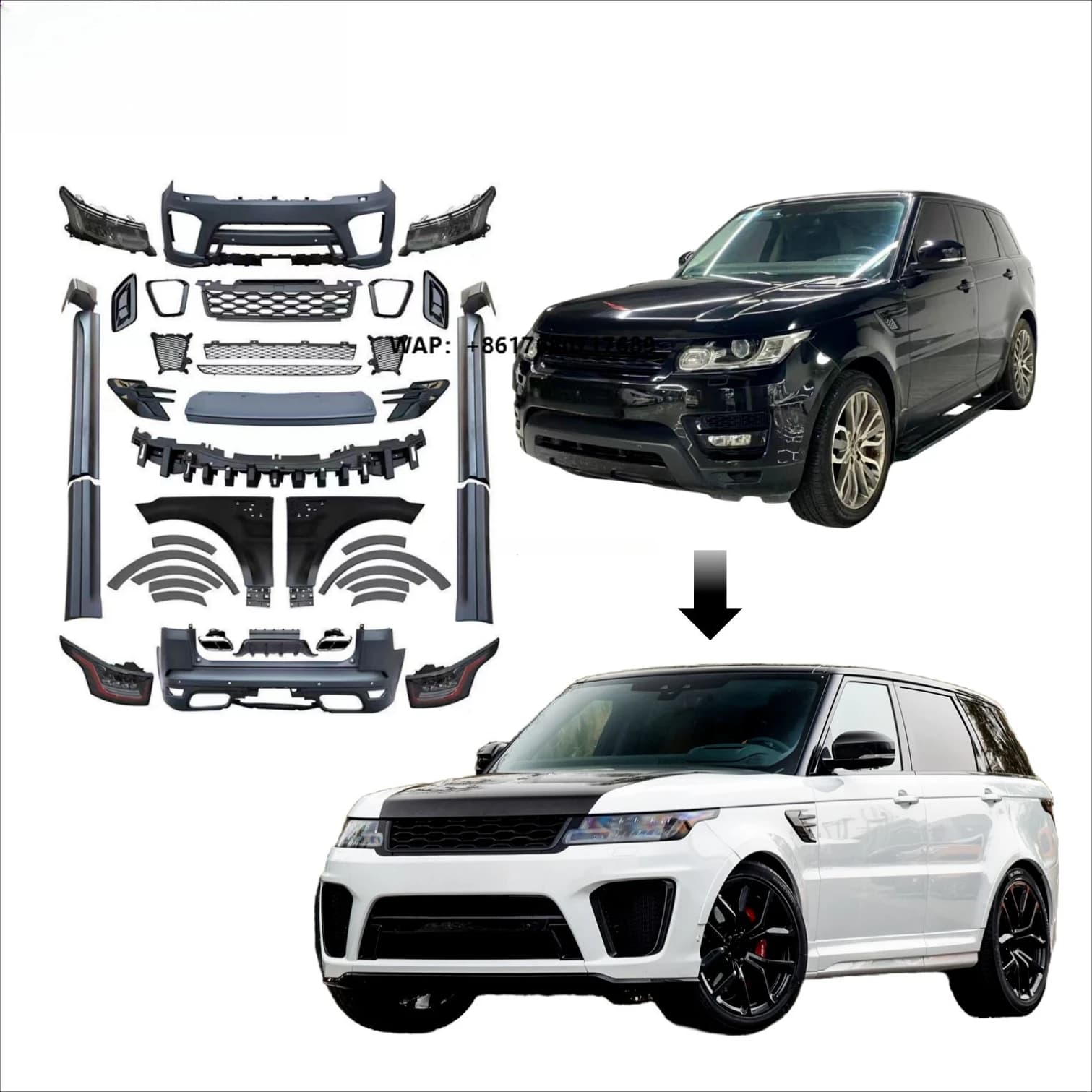 New AKY for Sport SVR Bodykit 2013-2017 Facelift Bumper Grille Side Skirt-Bolt-On Universal Fitment