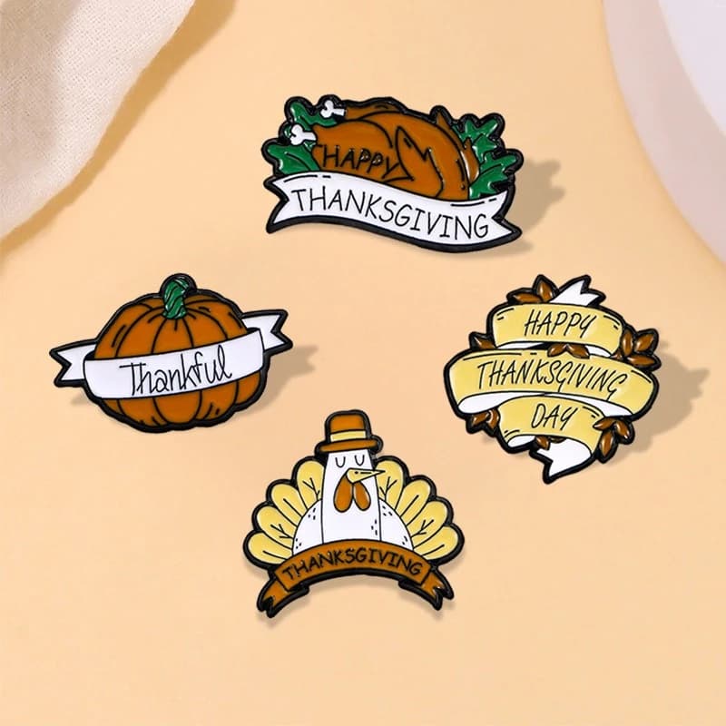 New Harvest Festival Thanksgiving Pumpkin Turkey Brooches Pin Festive Mood Badge DIY Clothing Bags Hat Scarf T-shirt Accessory
