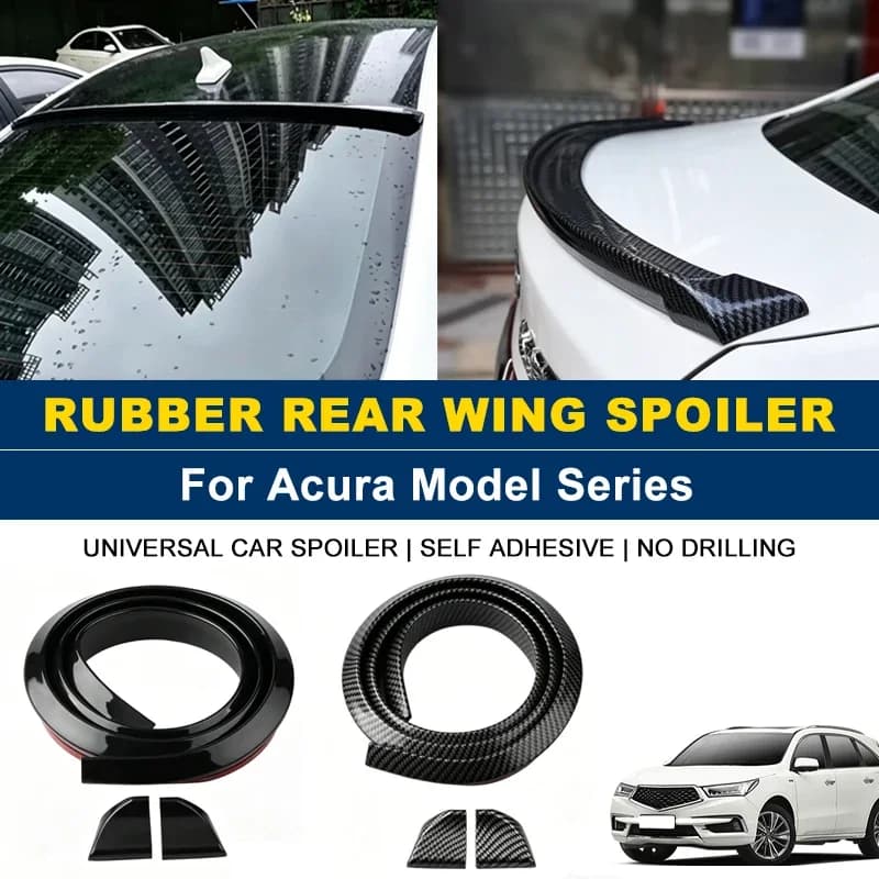 For Acura RDX MDX TLX Integra ADX CDX ZDX TL TSX RSX CL 1.5M Self-Adhesive Rear Spoiler Wing No Drill Trunk Lip Exterior Parts