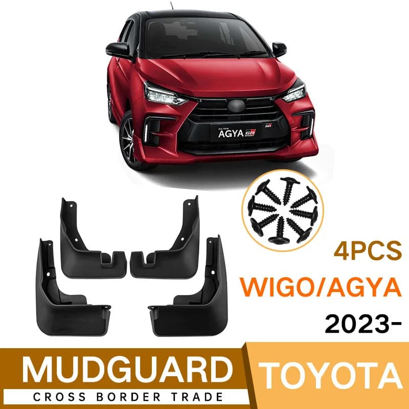 For Toyota Wigo Agya 2023 Fender Skin Front and Rear Car Accessories mud flaps 4runner accessories fender flares