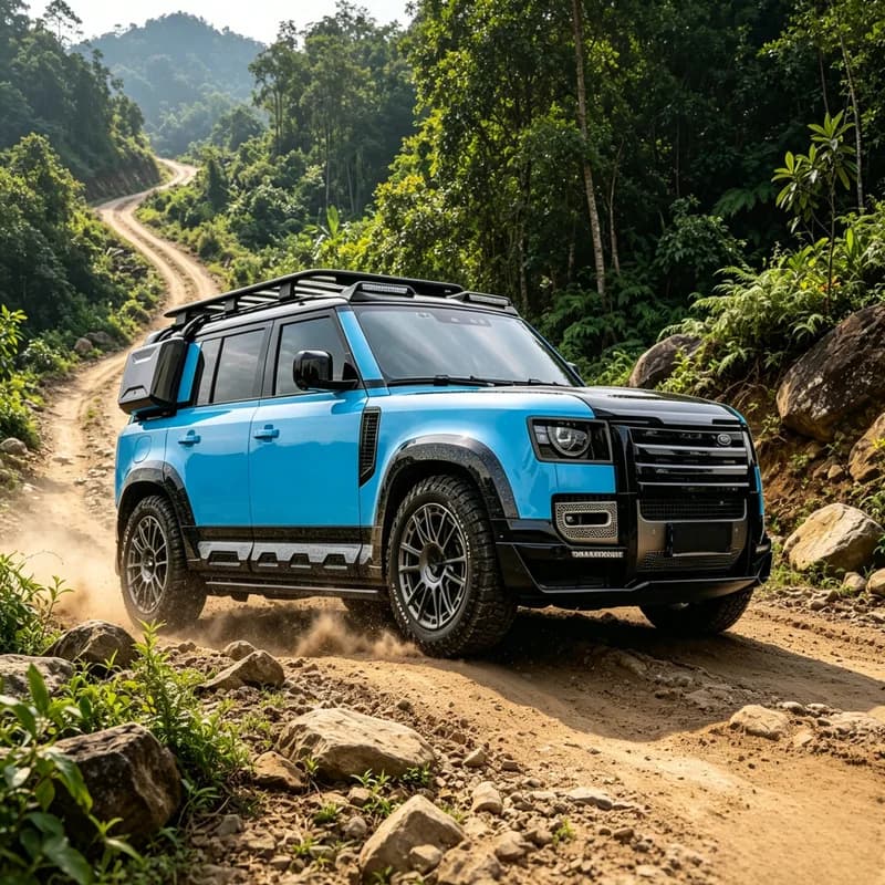 High Quality ZLO Style Carbon Fiber Full Body Kit Front Bumper Side Skirts Rear Spoiler Fit for Defender