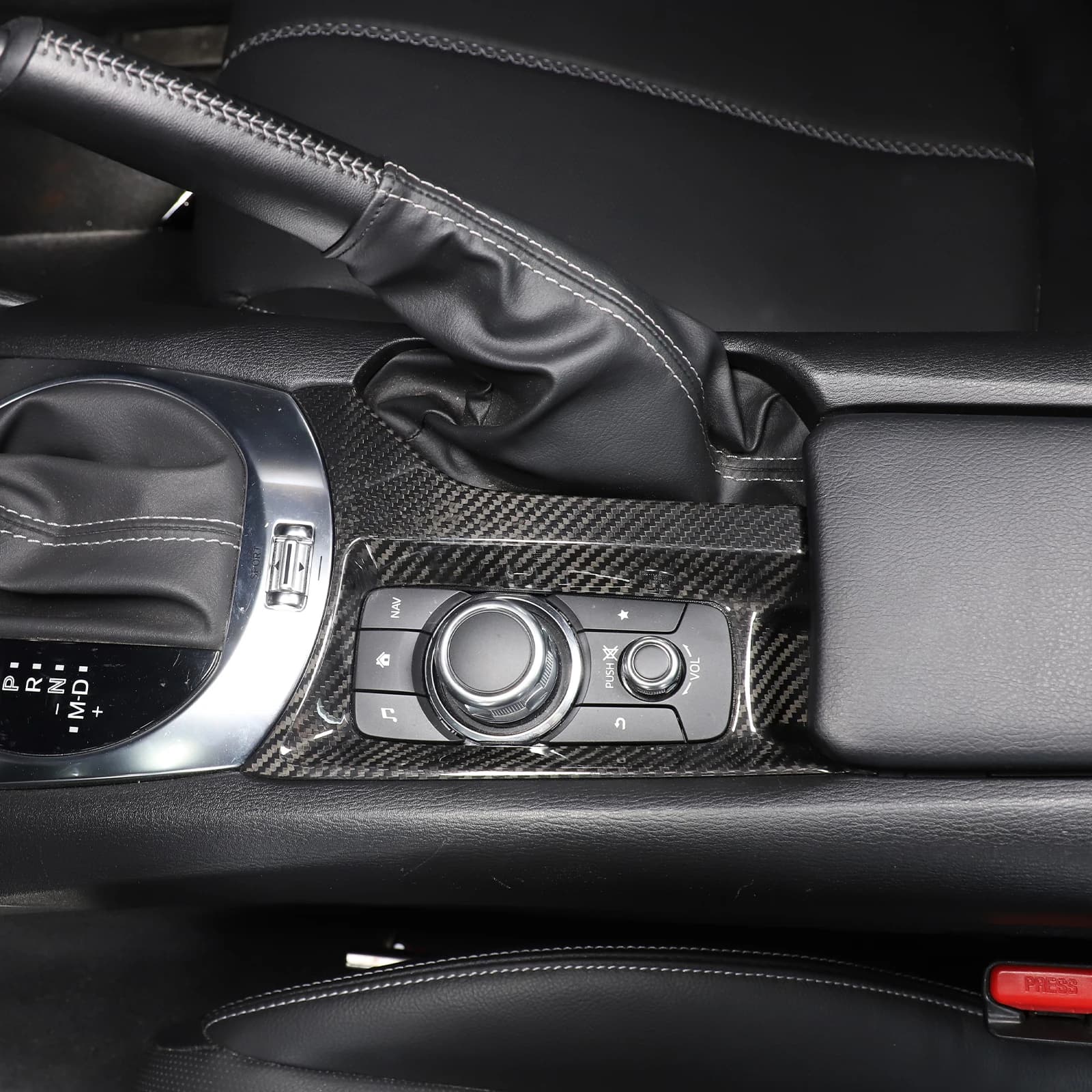 Interior Accessories For Mazda MX-5 Miata 2016-26 Real Carbon Fiber Car Dashboard Console Gear Shift Panel Cover Air Outlet Trim