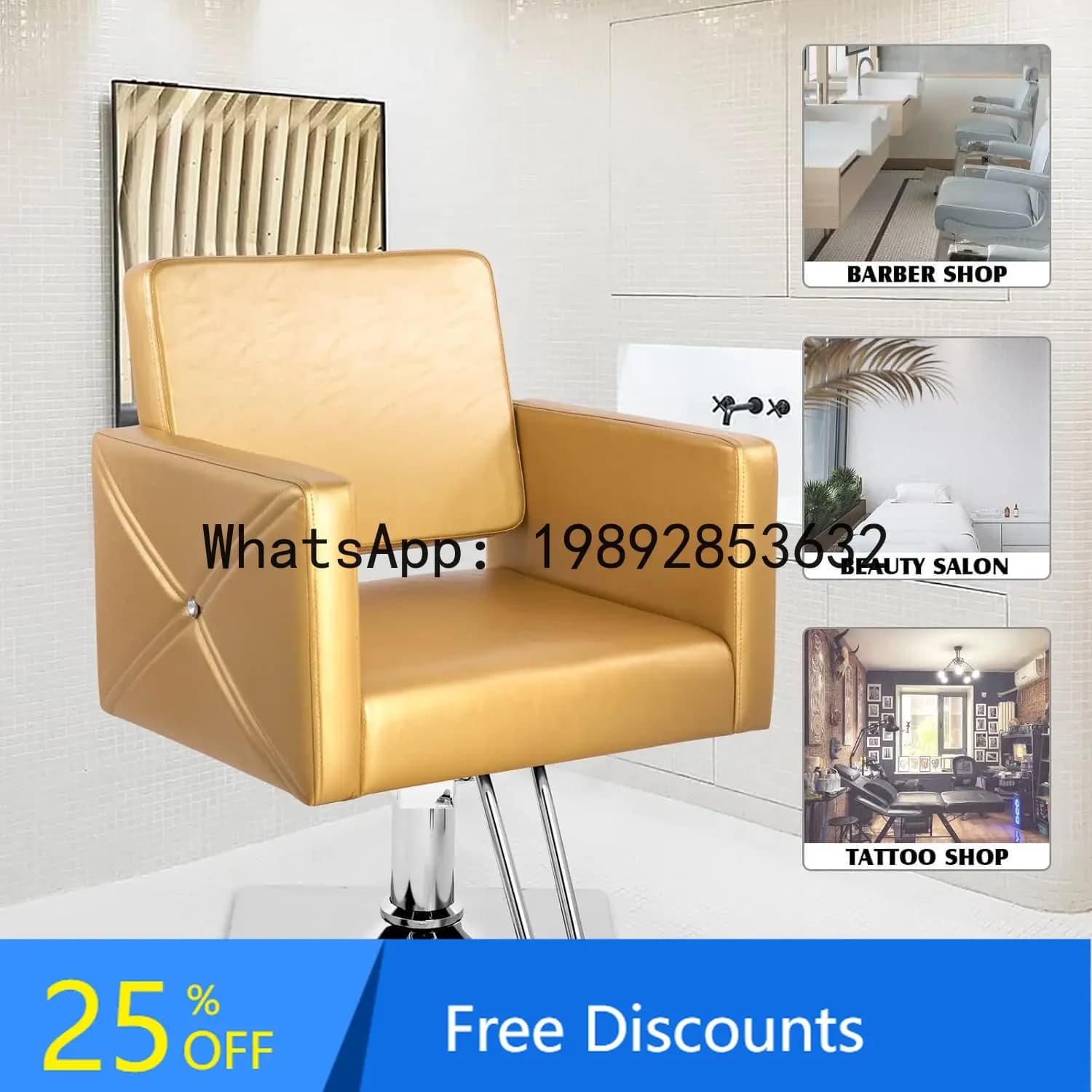 CZ Multicolor Hairdressing Chair Lightweight Hydraulic Salon Beauty Spa Chair Styling Equipment Chair