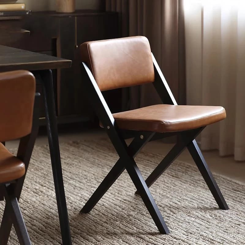 m Leather Luxury Dining Chairs Kitchen Wooden Nordic Lazy Designer Dining Chairs Minimalist Makeup Lounge Suite Furniture m