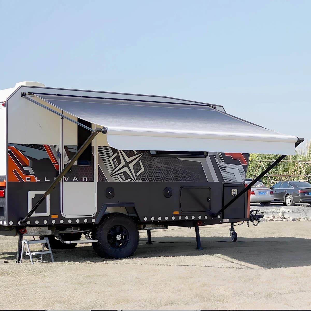 Caravan Awning,Economical RV Caravan Awning with PVC Fabric and Aluminum Alloy Frame RV Exterior Accessories