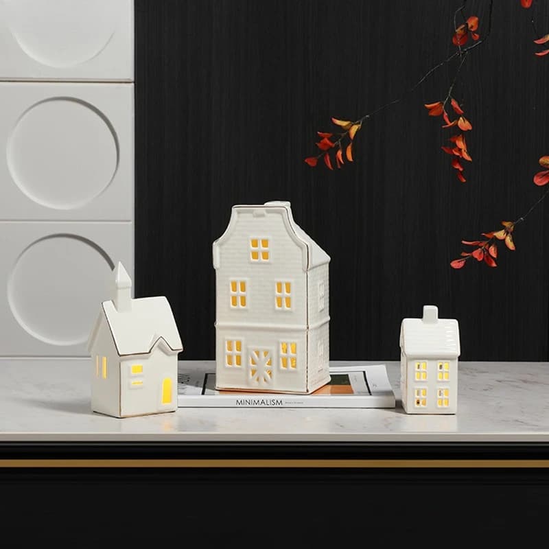 Nordic ins style creative winter hut ceramic ornaments B & B living room dining side cabinet niche home gifts