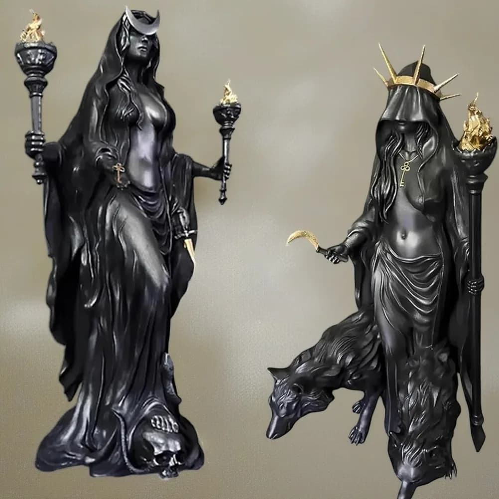 Estatua  bruja, coración  Halloween, estatua  diosa griega, coración l hogar, coración morna  escultura  res