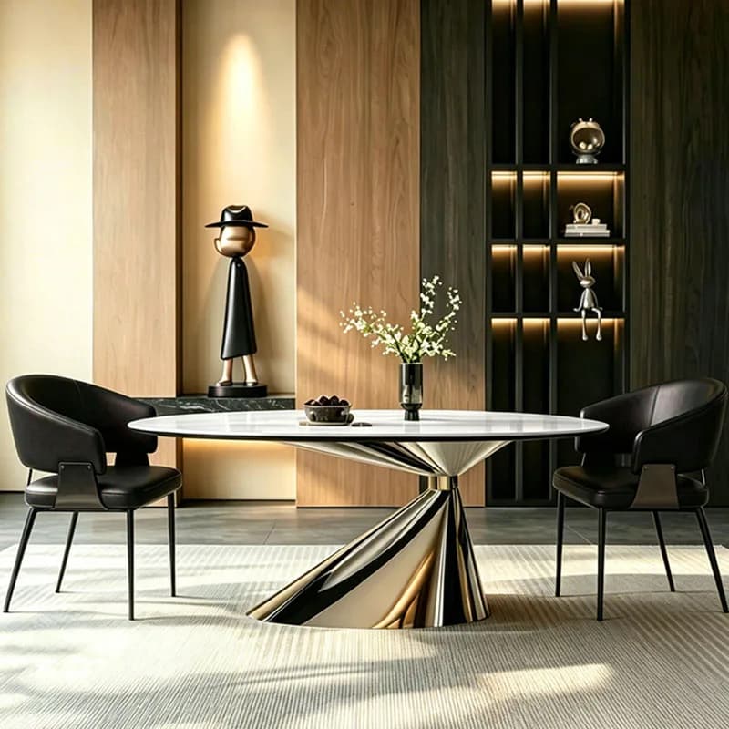 Nordic Luxury Dining Table Center Round Restaurant Kitchen Salon Lounge Dining Table Reception Corner Muebles Home Furniture