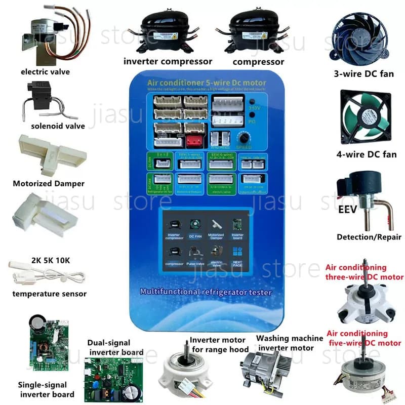 Refrigeration Tester for Air Conditioner DC Fan Inverter Compressor & AC Expansion Valve Refrigerator DC Fan Detector Tool