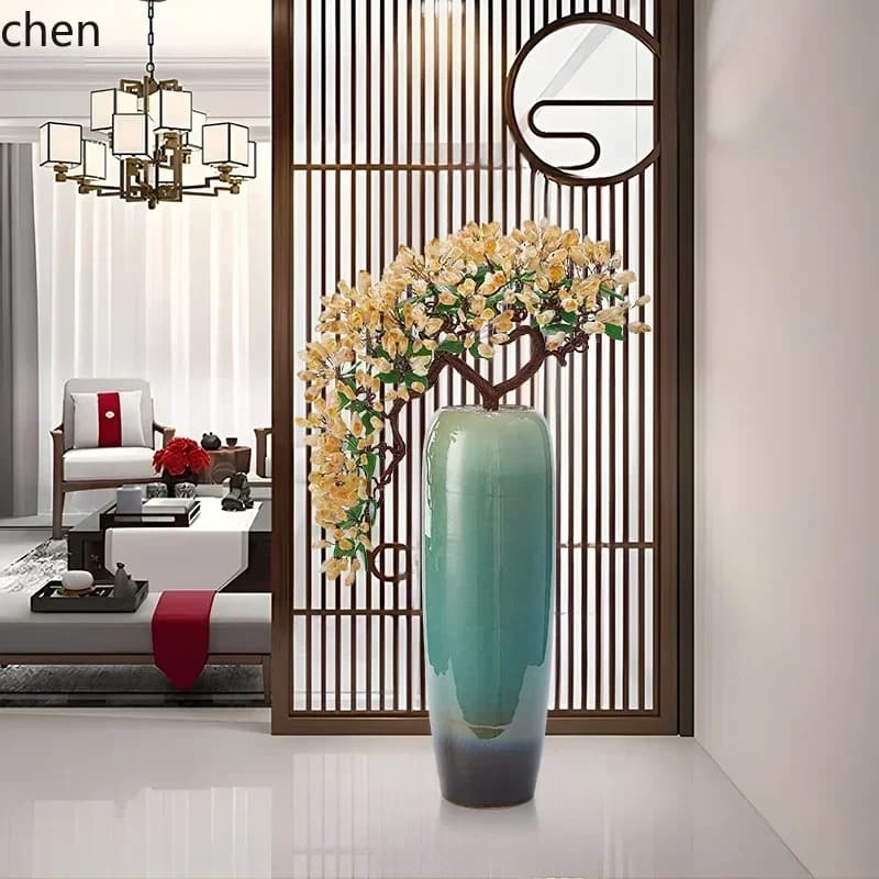 b20large floor-to-ceiling vase Fortune Tree living room porch TV cabinet decoration Lucky ornament