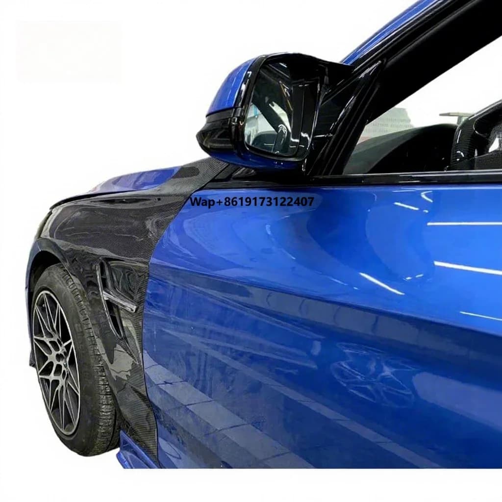 ICOOH Racing F34 Carbon Fiber Glossy Black Clear Coated Side Front Fender Vents for 3series GT F34 M3 2017-2020 Perfect