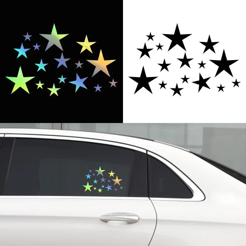 20X13CM Stars Vinyl Decal Car Sticker Waterproof Sun Protection Auto Decors for Car Body Bumper Rear Window Multi-Colors