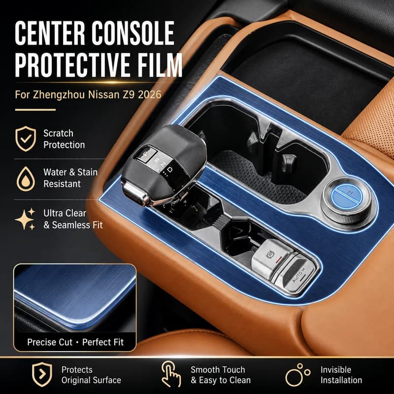 For Zhengzhou Nissan Z9 2026 Center Console Gear Shift Film Interior Protective Film Navigation Screen Film Modification