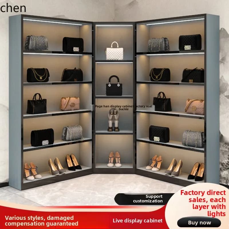 a2  bag display stand clothing store shoe cabinet high cabinet luggage luxury   live stream background wall figure counter