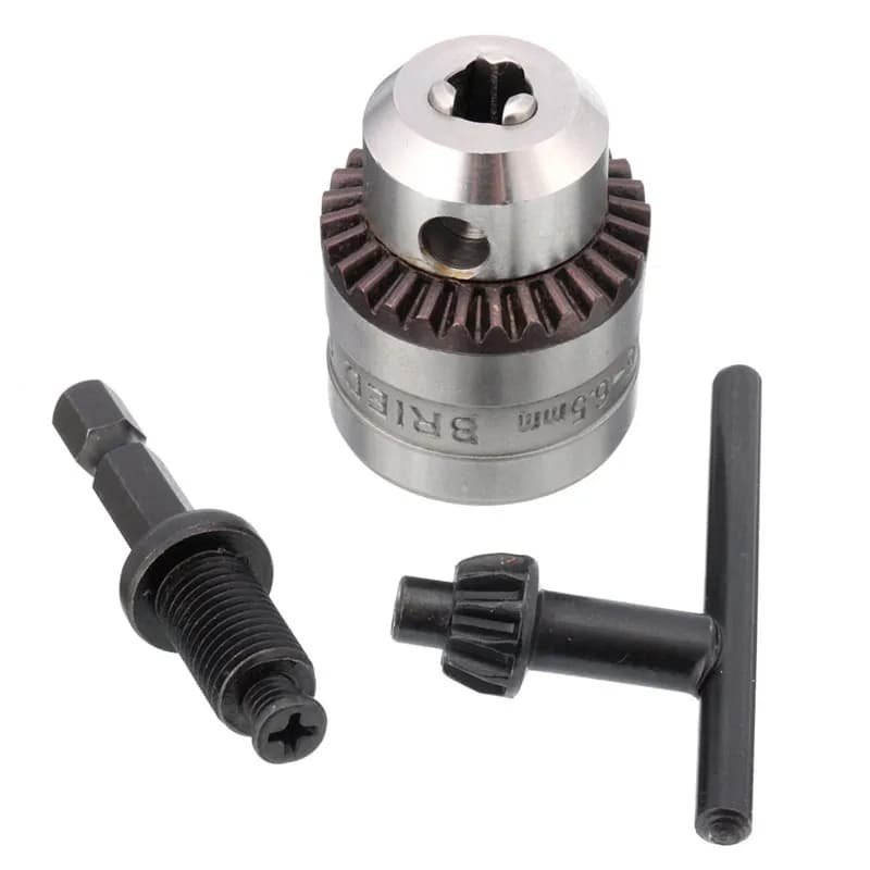 0.6-6mm Electric Drill Chuck Capacity Thread 3/8-24UNF 1/4"Hex Shank Power