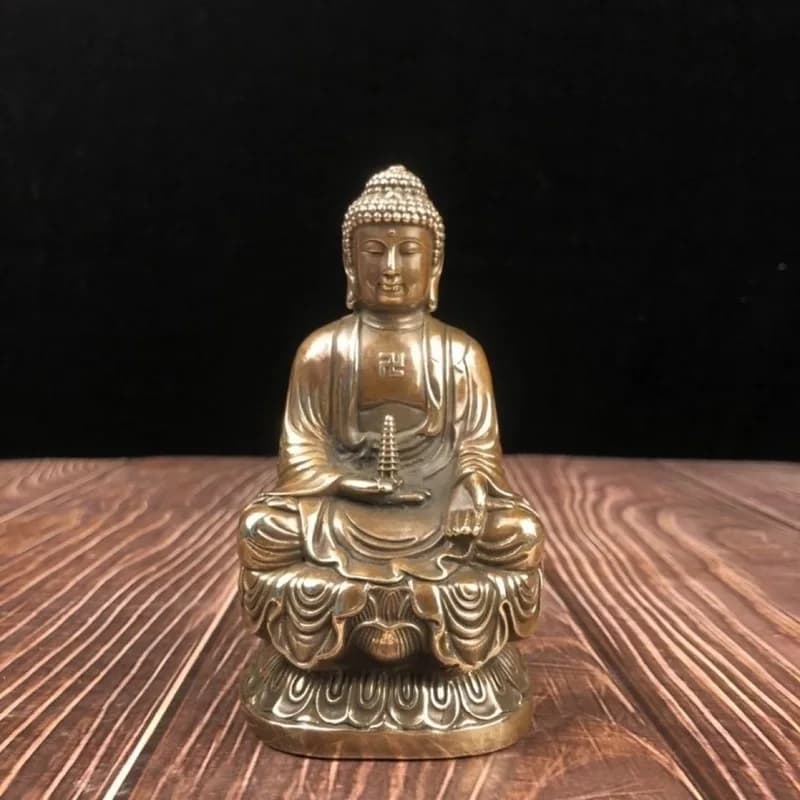 Brass Western Three Saints: Shakyamuni, Bronze Ksitigarbha, and Avalokiteshvara for home worship