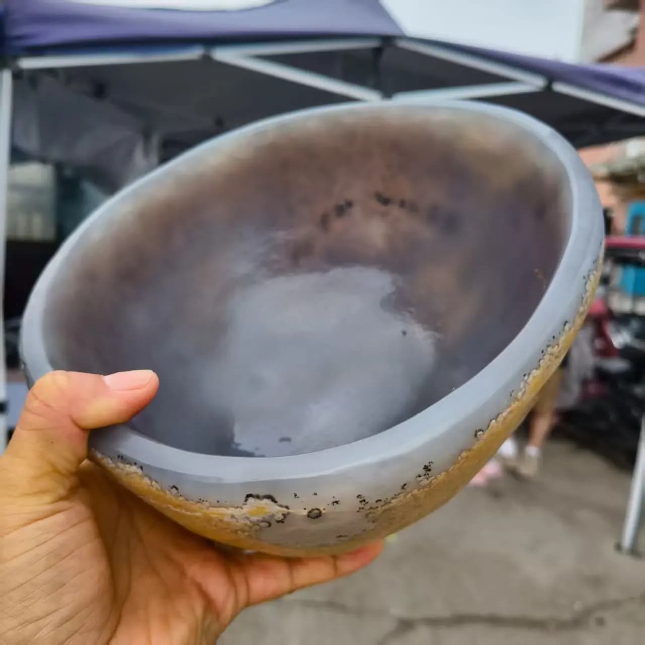 Natural Agate Bowl, Quartz Crystal Agate Raw Stone Carved Bowl, Mineral, Spiritual Energy, To Heal
