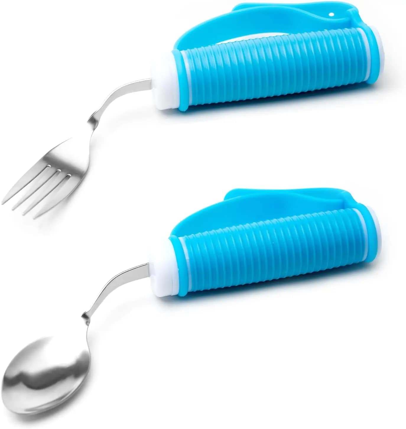 Flexible Stainless Steel Anti Shaking Weighted Adaptive Utensils Set Rubber Handle Nonslip Elderly Disabled Hand Tremors