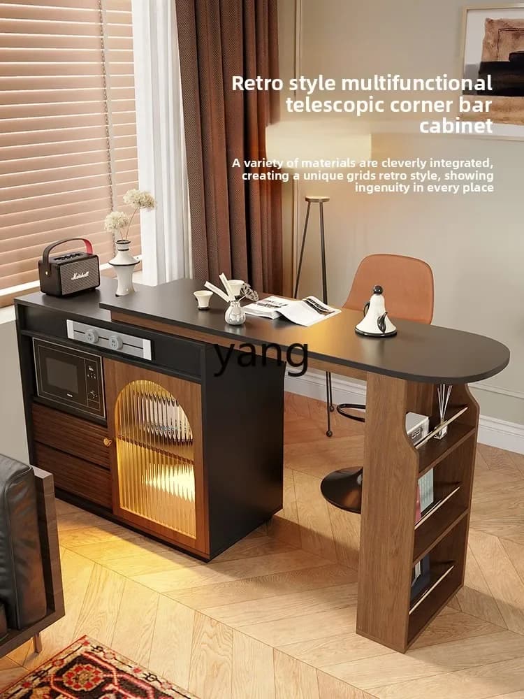 LTT retractable small apartment living room household partition sofa side cabinet balcony leisure bar