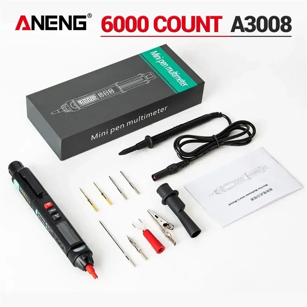 Digital Pen Multimeter Tester Auto Intelligent Sensor ANENG A3008 6000 Counts Non-Contact Voltage Meter Multimeter Polimetro Too