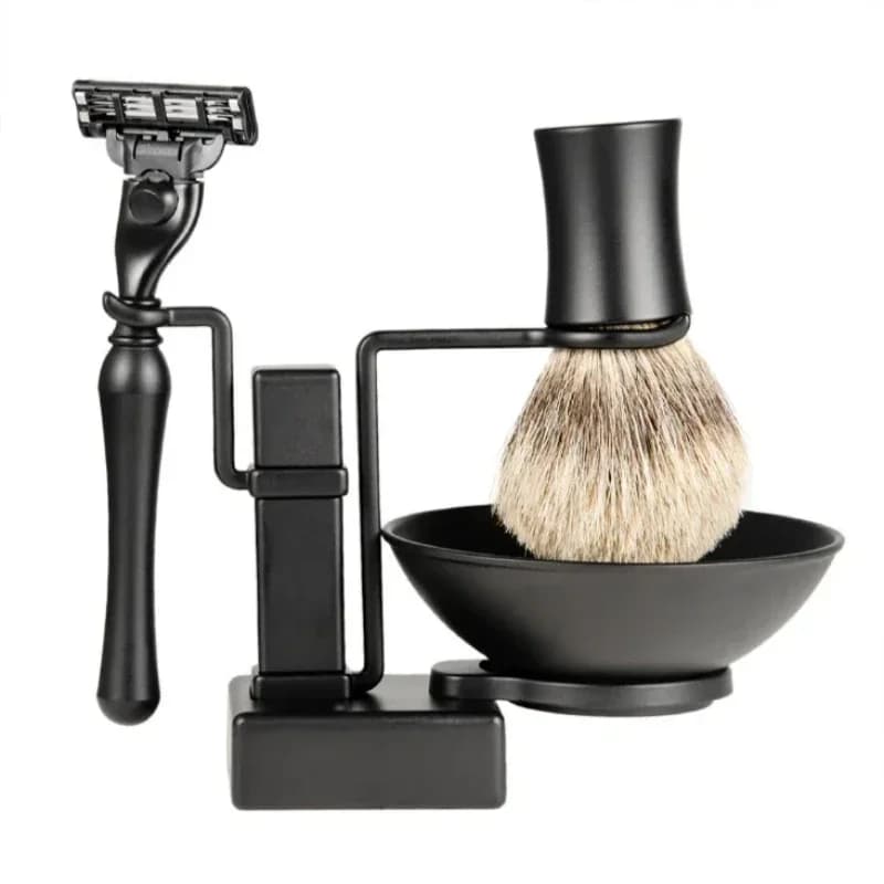 Premium Shaving Beard Brush Travel System Razor