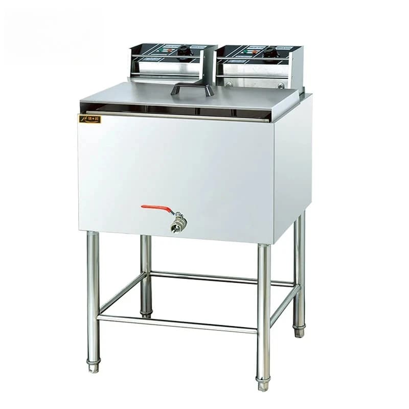Industrial Stainless Steel Commercial Fryer For French Fries Fried Chicken Chips & Donuts Single Can Electric Frying Pan