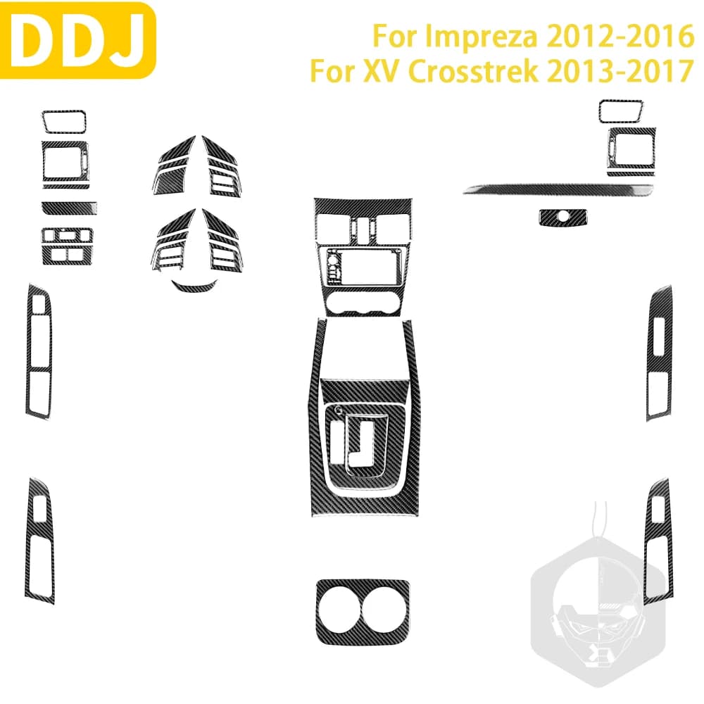 For Subaru Impreza 2012-2016 For XV Crosstrek 2013-2017 Accessories Car Carbon Fiber Interior Gear Instrument Set Trim Sticker