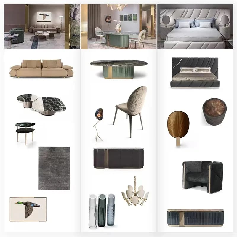 Luxury large flat master bedroom furniture custom premium bed one-stop solution villa top floor star hotel