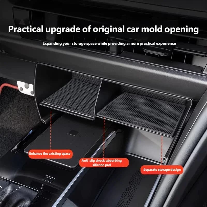For Toyota Camry XV80 9th 2024 2025 2026 TPE Center Console Storage Box Armrest Box Organizer Dust Mat Car Interior Accessories