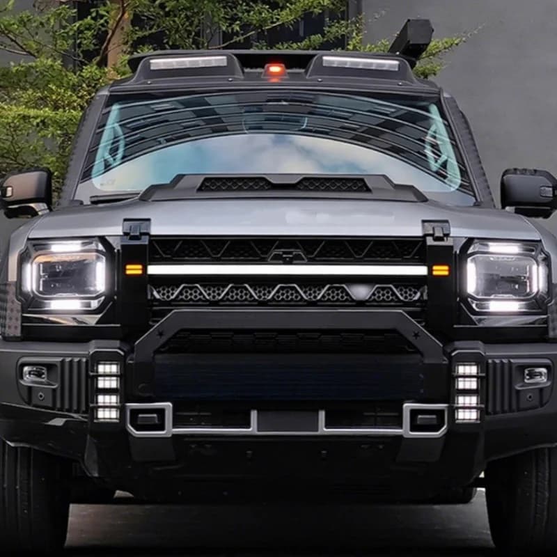 High Quality Silver Dragon Wing Style Full Body Kit Front Rear Bumper 4x4 Off Road Upgrade Mod Accessories