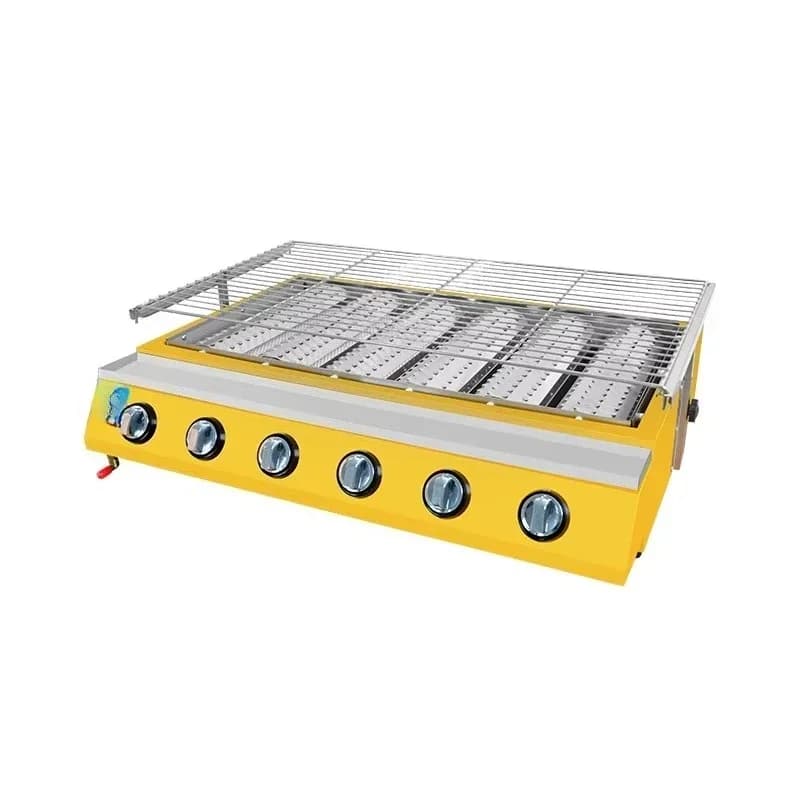 New Stainless Steel Gas Grill Oyster Sausage Grill Fish Scallop Skewers Street Snacks