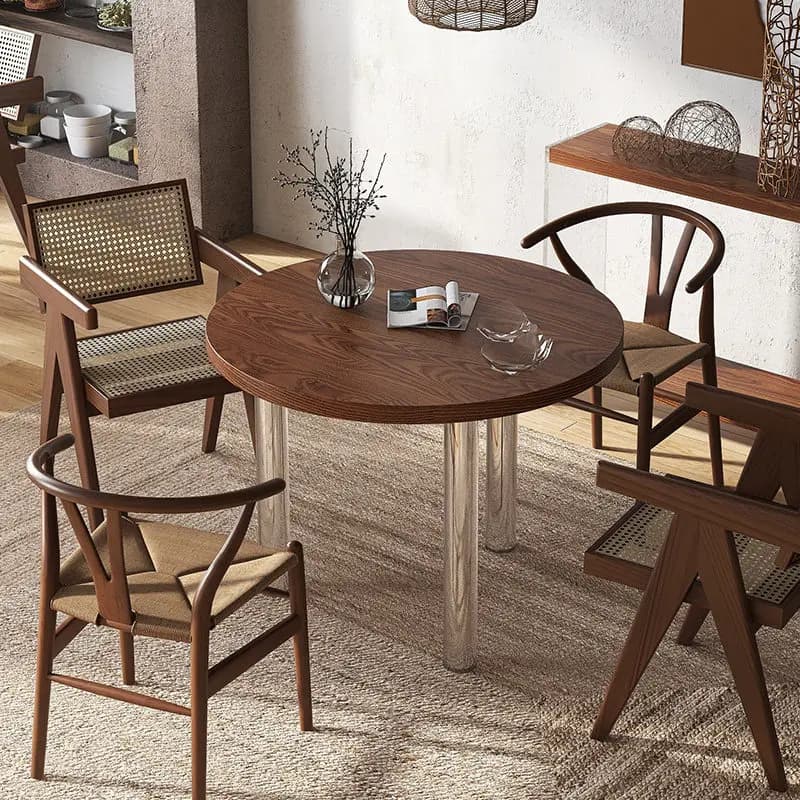 DSA acrylic suspended solid wood dining table round small apartment living room simple household negotiation table