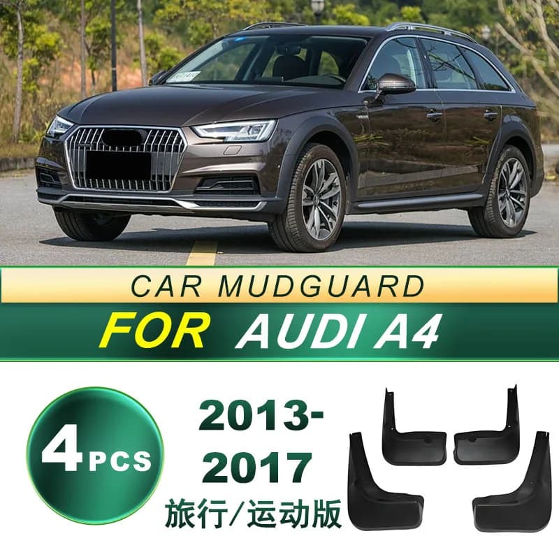 For Audi A4 Avant Sport 2013-2017 B8 Platform 4Pcs Premium Mud Flaps Splash Guards Soft Rubber Import Wagon Protection