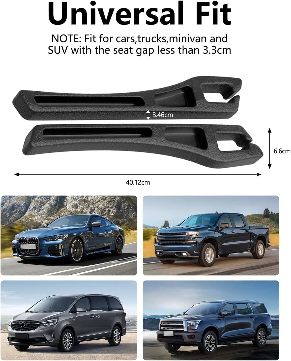 2‑Pack Car Seat Gap Filler Soft Foam Multifunctional Side Gap Storage Organizer 2in1 Crevice Blocker Stop Objects Falling Univer