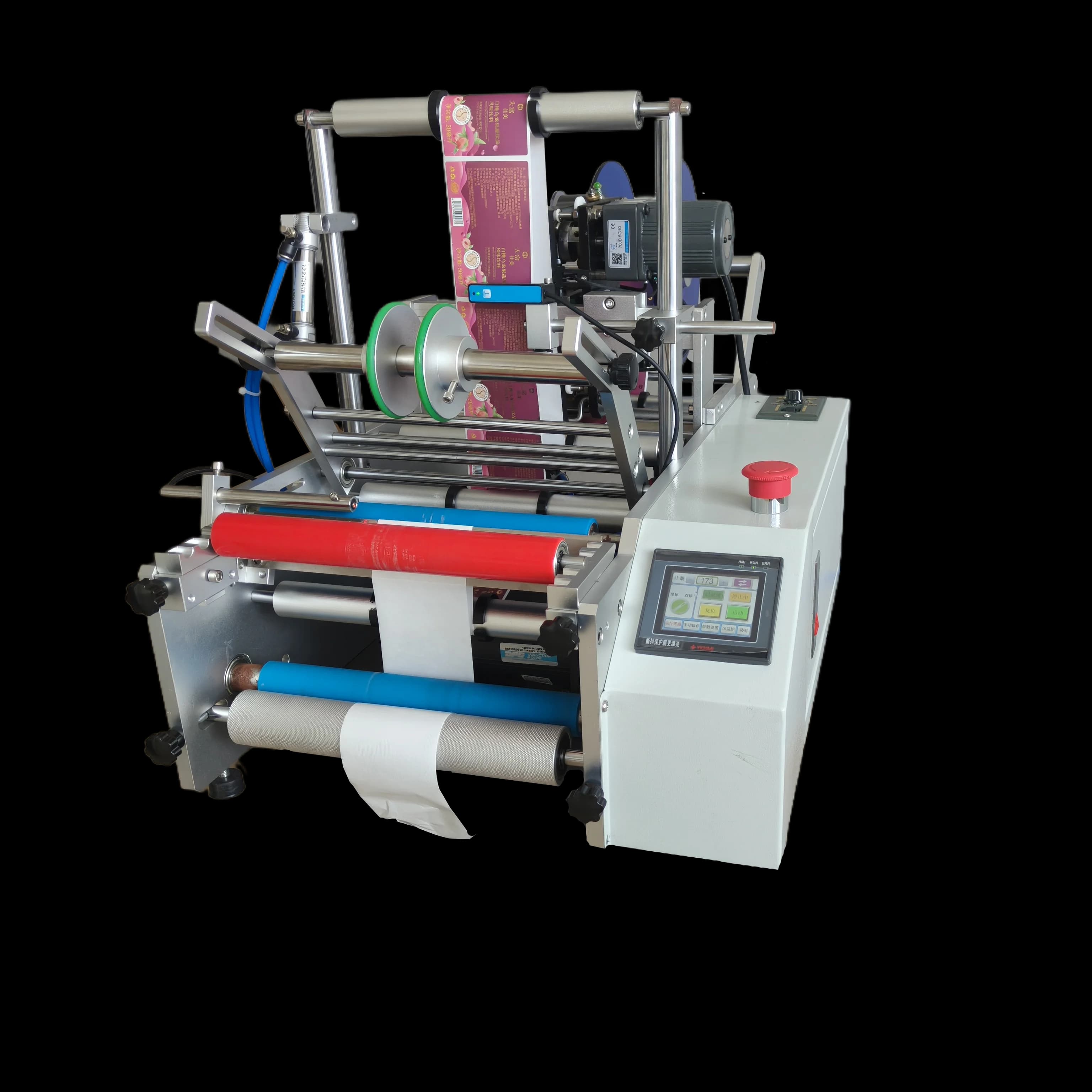 220V Semi-Automatic Bottle Labeling Machine New PLC Electric Drive For Beverage Food Application Wood Metal 1 Year Warranty