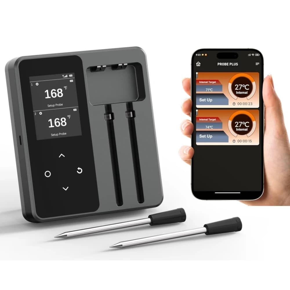 New Arrival Digital TFT Screen Bluetooth Wireless Meat Thermometers Household Kitchen Oven Food Thermometer With Both Probe