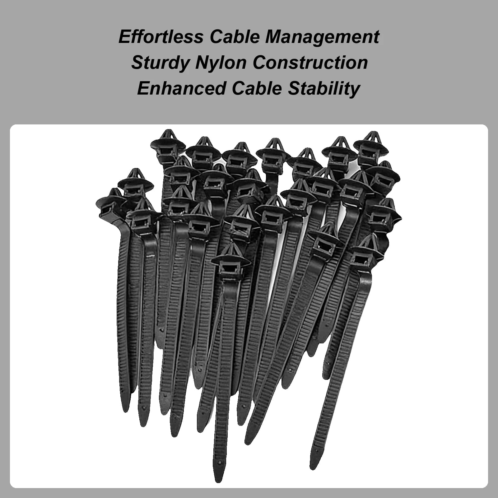 25pcs Nylon Universal Cable Tie Buckle Heavy Duty Self-Locking Zip Ties Holder with Pin Fasteners For Automobile RV Body Panel